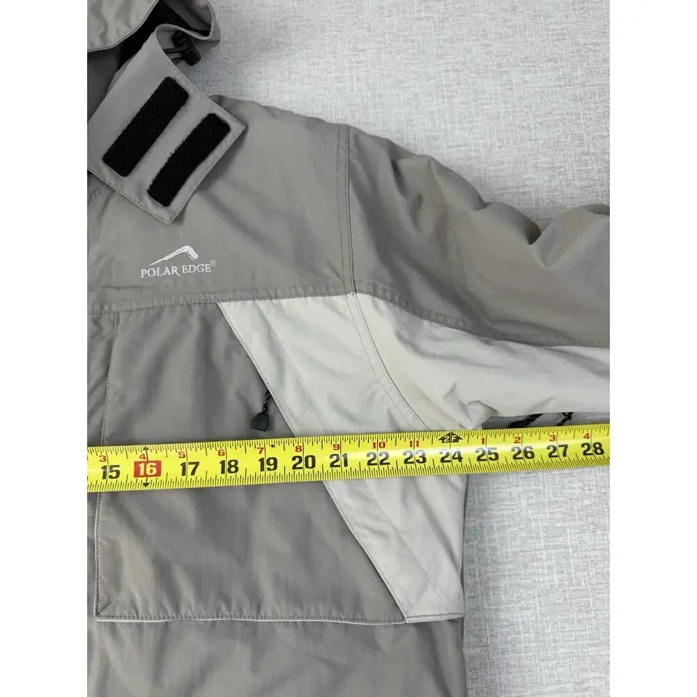 Polar Edge Ski Snow Jacket Men’s Medium Gray Hooded Waterproof Winter Coat